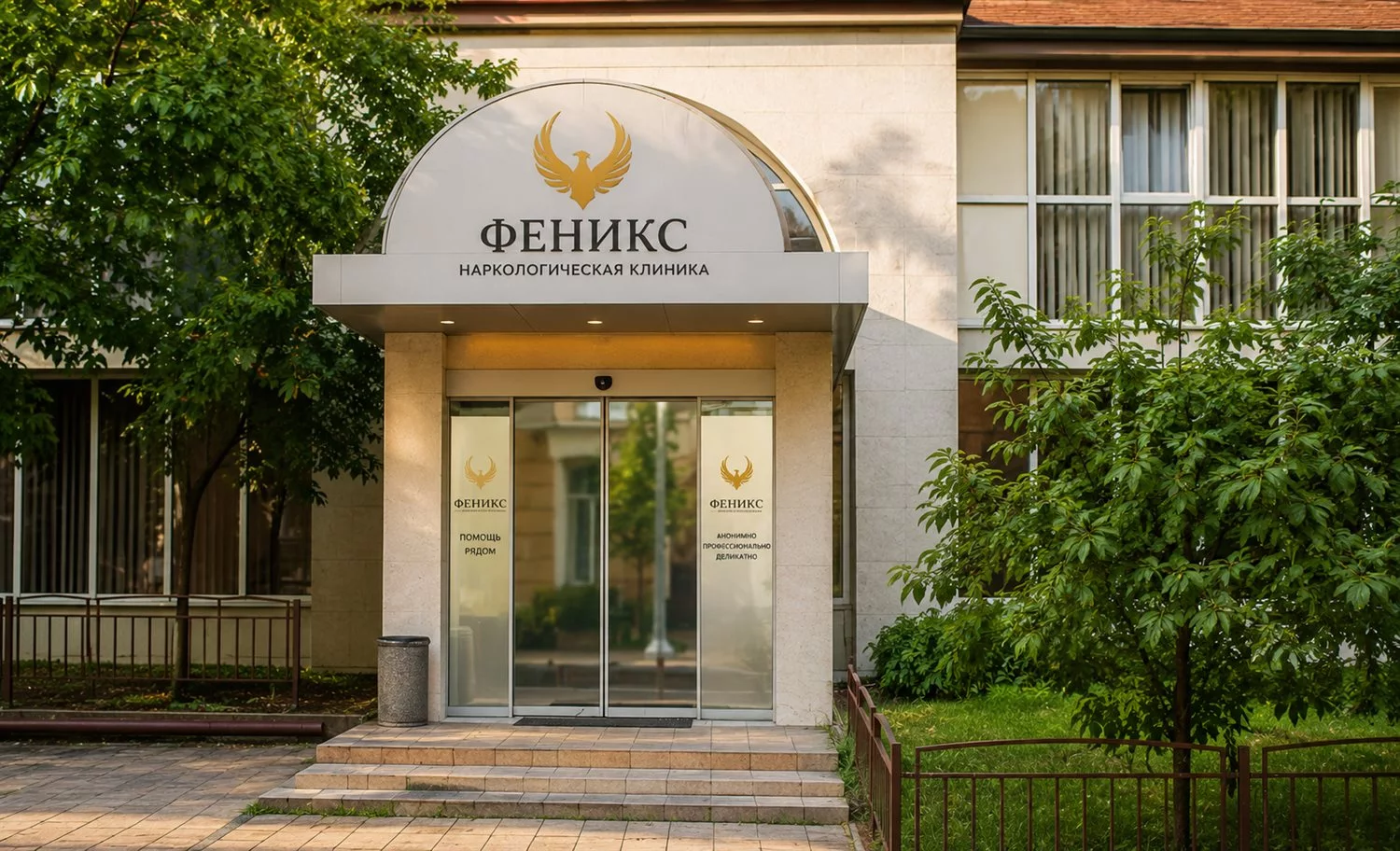Вход в наркологическую клинику «Феникс» в Белебее